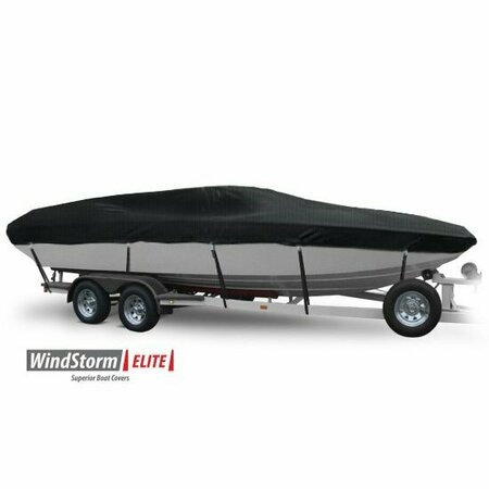 EEVELLE Boat Cover PERFORMANCE BOAT w/ Outboard 38ft 6in L 120in W Charcoal SBPERF38120B-CHG